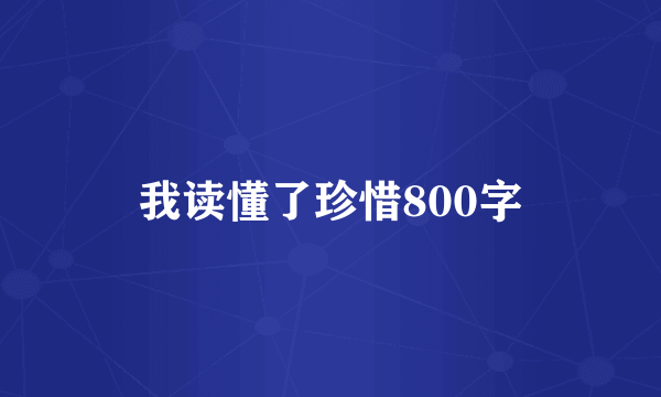 我读懂了珍惜800字