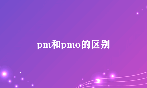 pm和pmo的区别