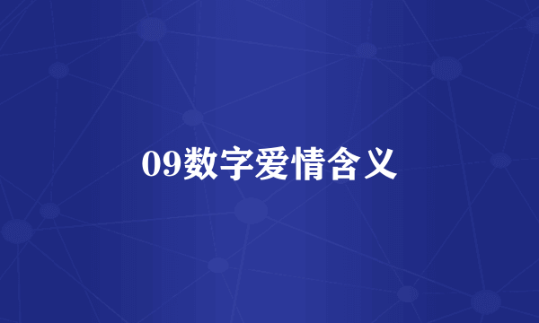 09数字爱情含义