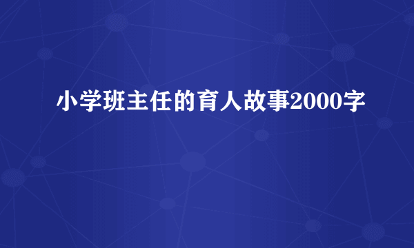小学班主任的育人故事2000字