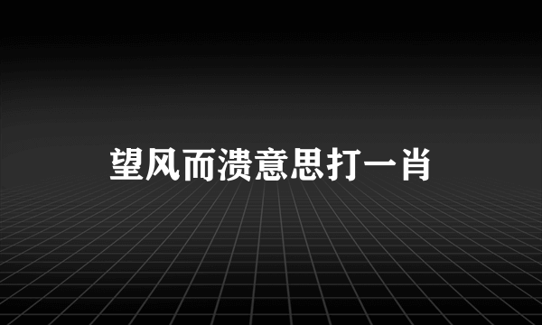 望风而溃意思打一肖