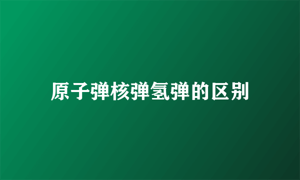 原子弹核弹氢弹的区别