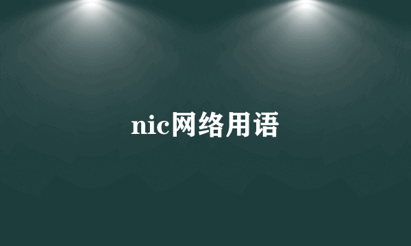 nic网络用语
