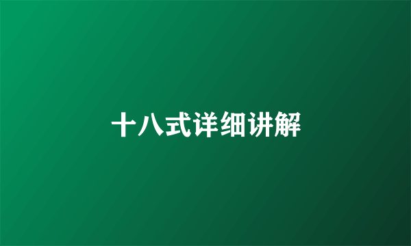 十八式详细讲解