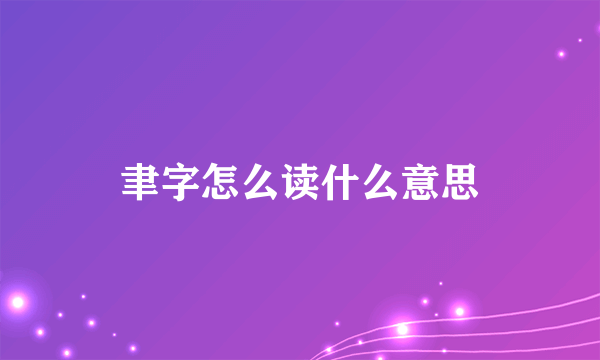 聿字怎么读什么意思