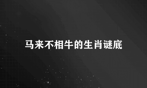 马来不相牛的生肖谜底