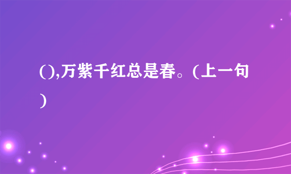 (),万紫千红总是春。(上一句)