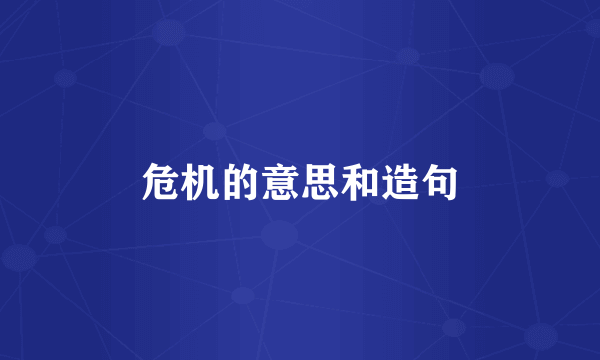 危机的意思和造句