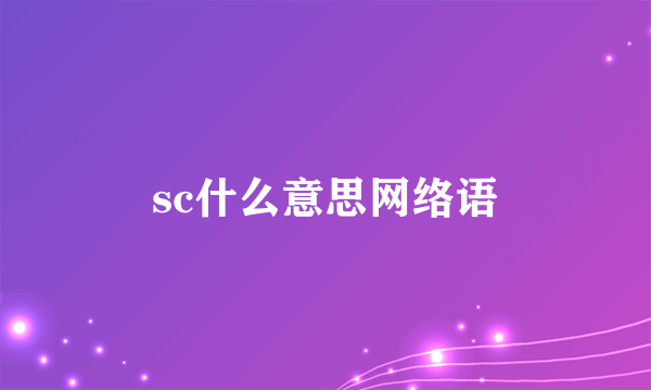 sc什么意思网络语