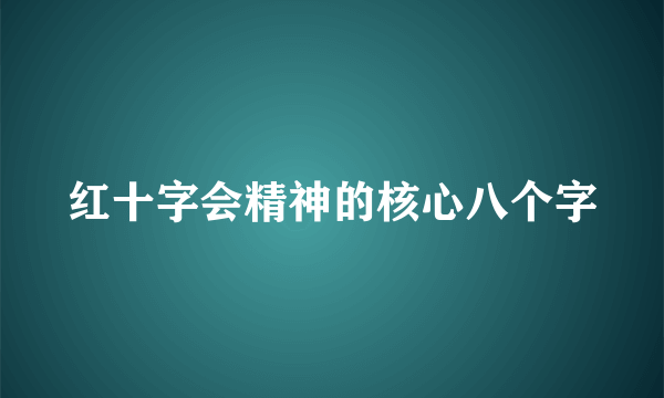 红十字会精神的核心八个字