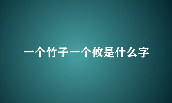 一个竹子一个攸是什么字
