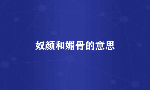 奴颜和媚骨的意思