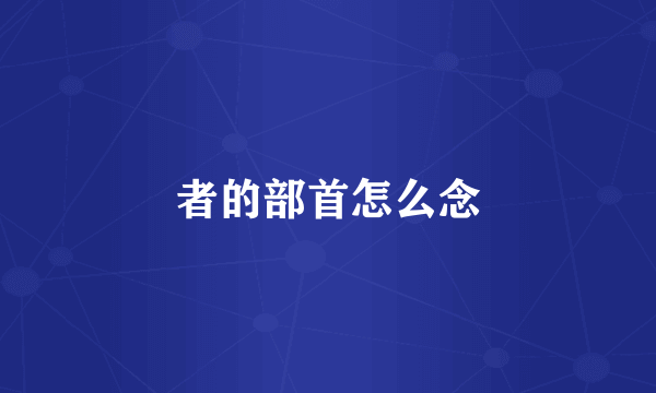 者的部首怎么念