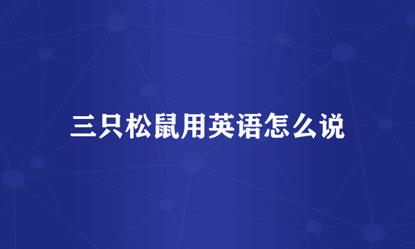 三只松鼠用英语怎么说