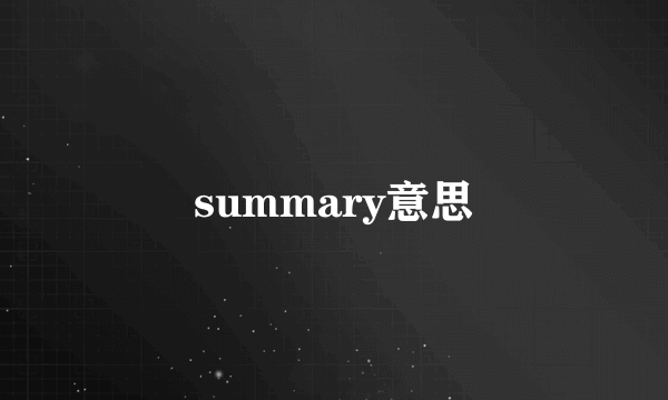 summary意思