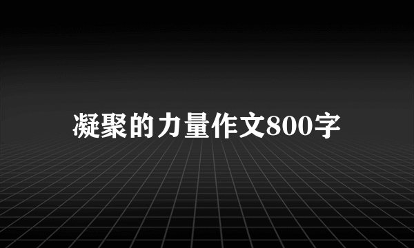 凝聚的力量作文800字