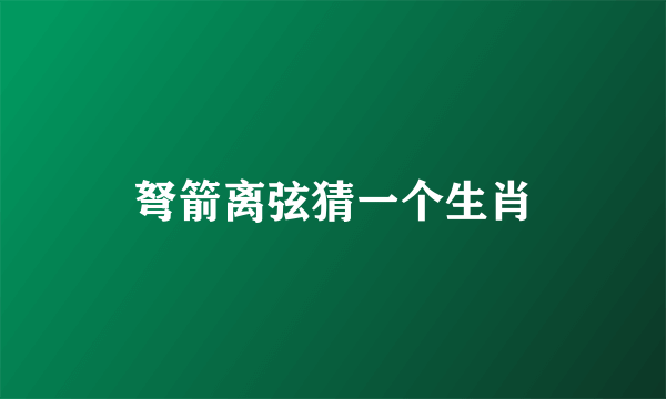弩箭离弦猜一个生肖