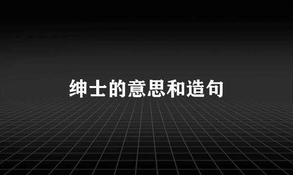绅士的意思和造句