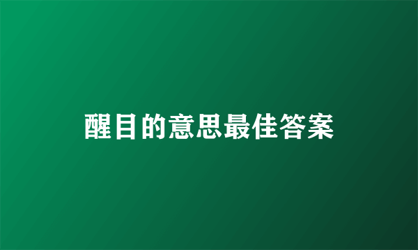 醒目的意思最佳答案