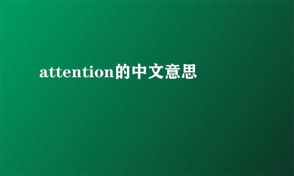 attention的中文意思