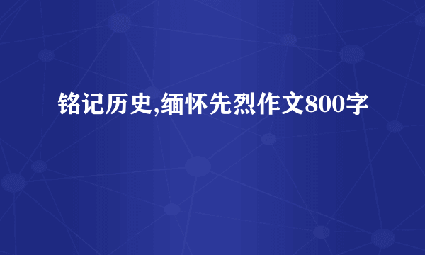 铭记历史,缅怀先烈作文800字