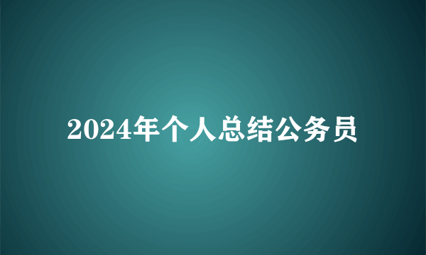 2024年个人总结公务员
