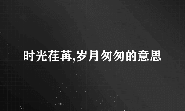 时光荏苒,岁月匆匆的意思