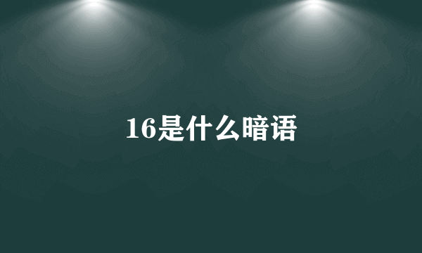 16是什么暗语