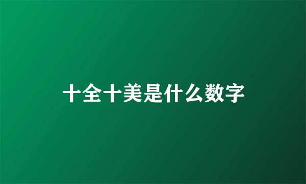 十全十美是什么数字