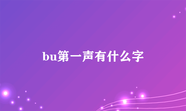 bu第一声有什么字