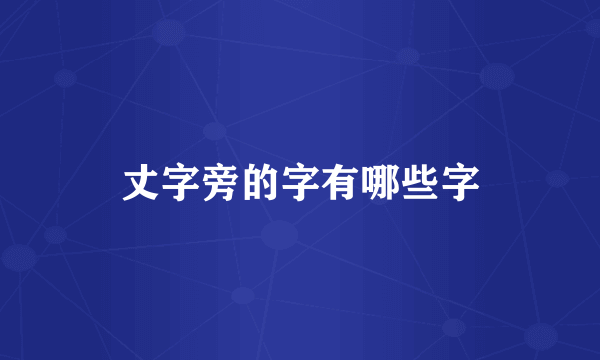丈字旁的字有哪些字