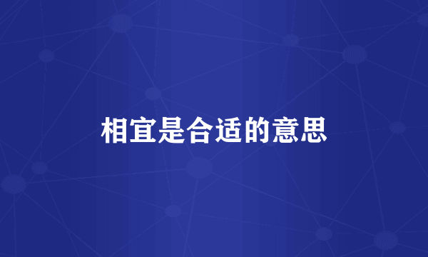 相宜是合适的意思