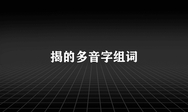 揭的多音字组词