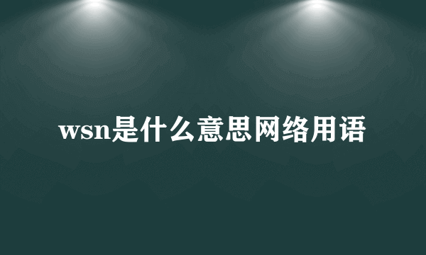 wsn是什么意思网络用语