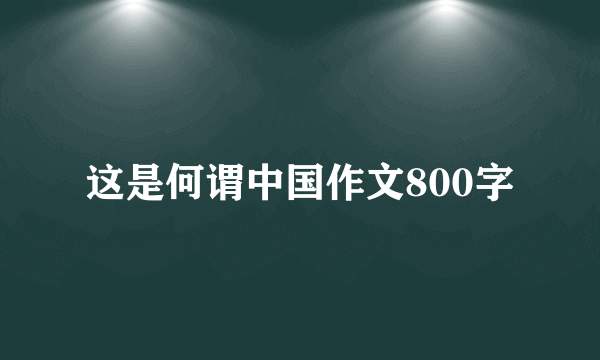 这是何谓中国作文800字