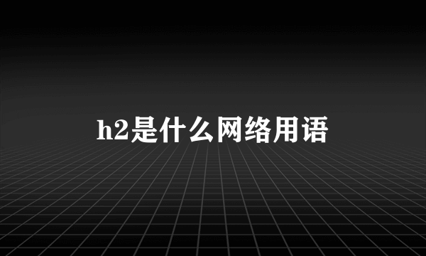h2是什么网络用语