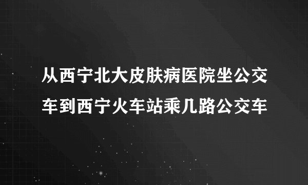 从西宁北大皮肤病医院坐公交车到西宁火车站乘几路公交车
