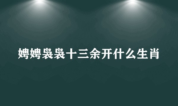 娉娉袅袅十三余开什么生肖
