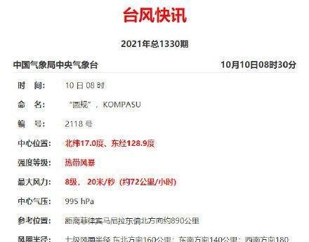 台风“圆规”向我国靠近