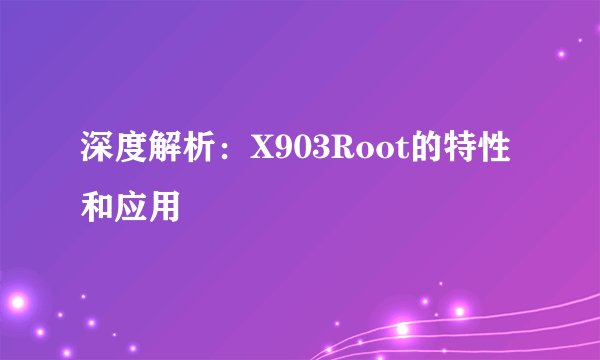 深度解析：X903Root的特性和应用