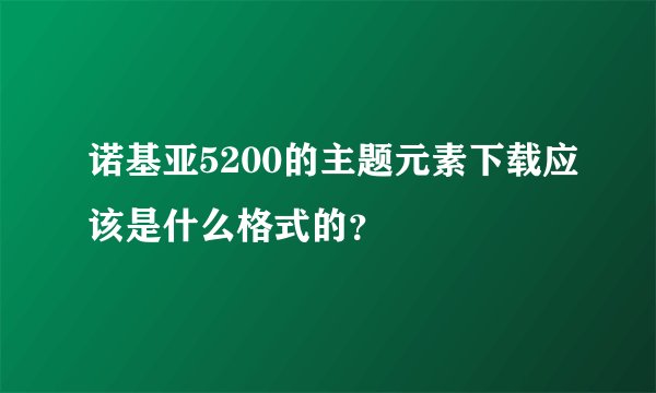 诺基亚5200的主题元素下载应该是什么格式的？