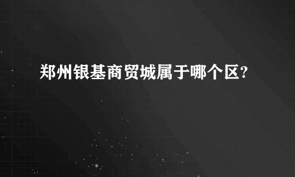 郑州银基商贸城属于哪个区?