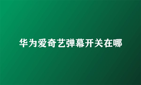 华为爱奇艺弹幕开关在哪