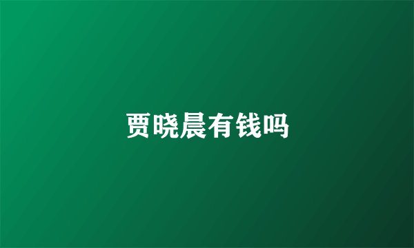 贾晓晨有钱吗