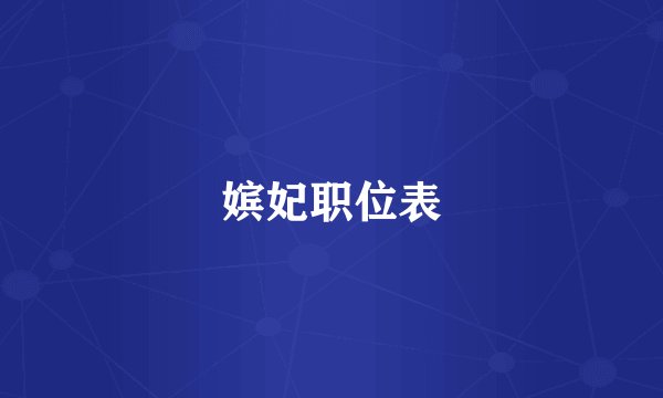 嫔妃职位表
