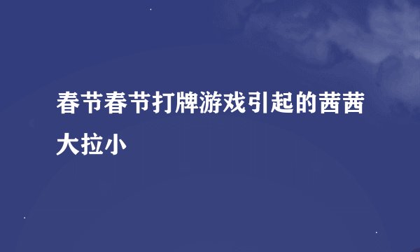 春节春节打牌游戏引起的茜茜大拉小