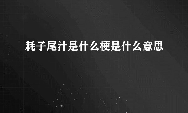 耗子尾汁是什么梗是什么意思