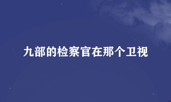 九部的检察官在那个卫视