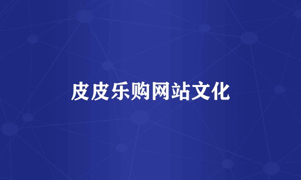 皮皮乐购网站文化
