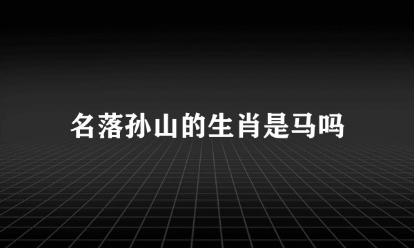 名落孙山的生肖是马吗